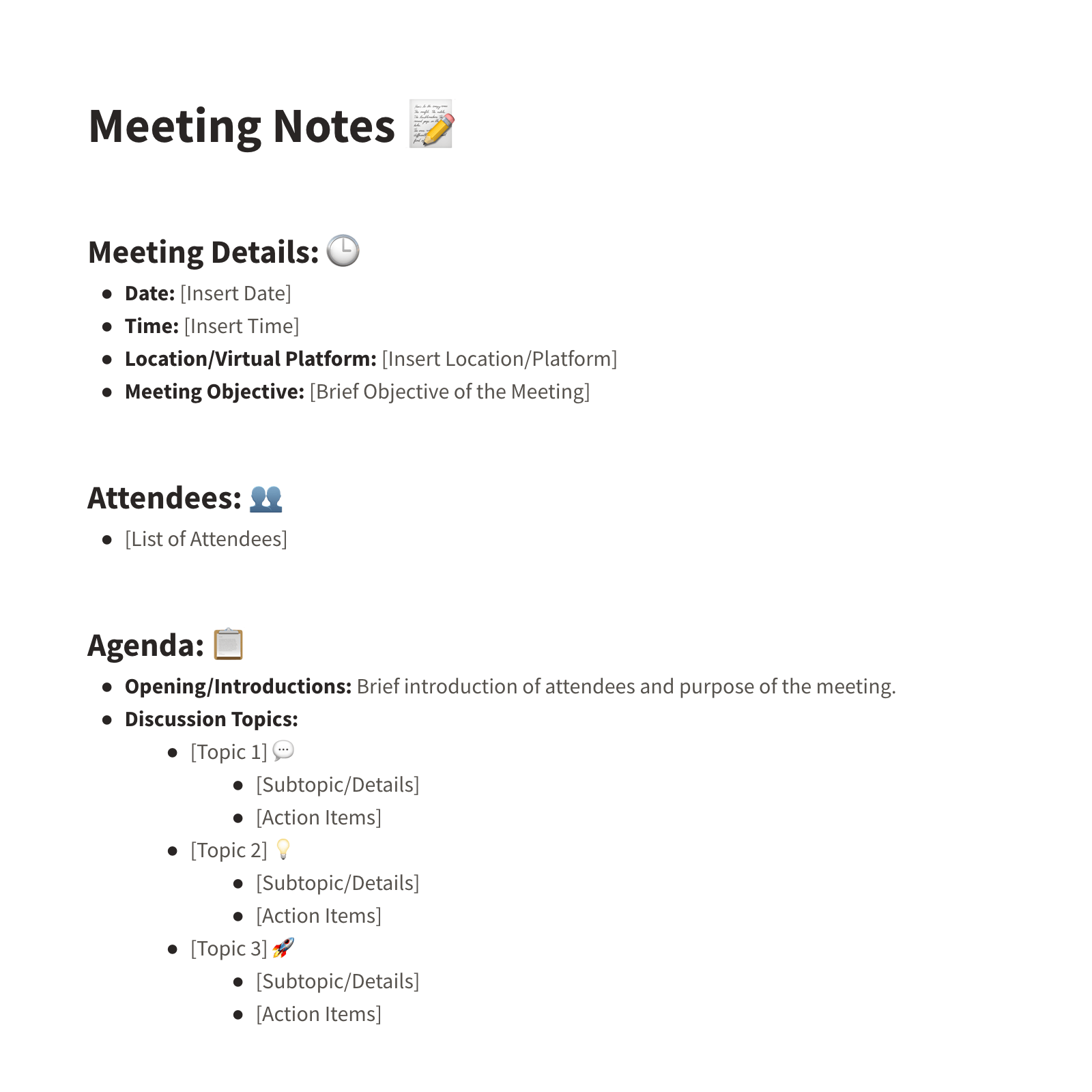 meeting notes template